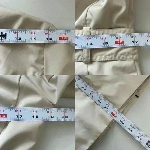 Tommy Hilfiger Trench Coat Jacket Light Beige Tan Neutral Belted Size Small - Picture 15 of 16